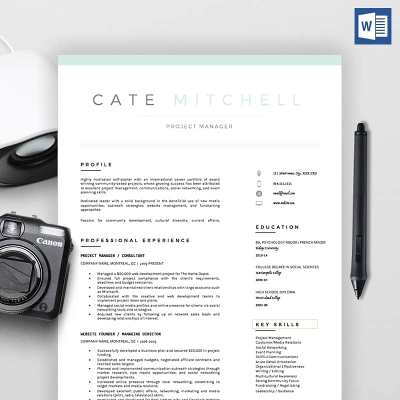 Cate Mitchell CV Template